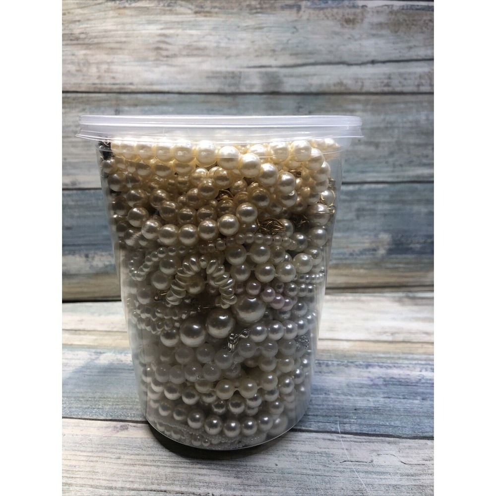 Wearable Faux Pearl Costume Necklace Jewelry Jar ~Open Your Own Jewelry JAR!
